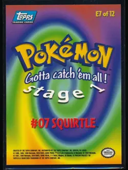 1999 Topps Pokemon Squirtle #E7 of 12 Stage 1 Movie Edition Blue Topps Logo - Image 2