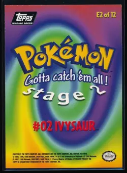1999 Topps Pokemon Ivysaur #E2 of 12 Stage 2 Movie Edition Black Topps Logo - Image 2