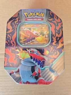 Pokemon Tcg Paldea Partners Tin Skeledirge Ex Brand New Factory Sealed 4 Packs - Image 1