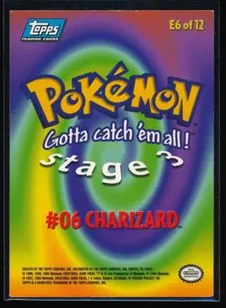 1999 Topps Pokemon Charizard #E6 of 12 Stage 3 Movie Edition Blue Topps Logo - Image 2