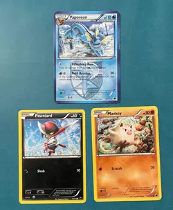 Pokemon TCG: Plasma Freeze Set Lot with Vaporeon, Regular, English, HP (3 Cards) - Image 1