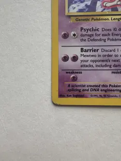 Mewtwo 10/102 Holo Rare Base Set 1999 Pokemon Card – Vintage WOTC Pokemon TCG - Image 3