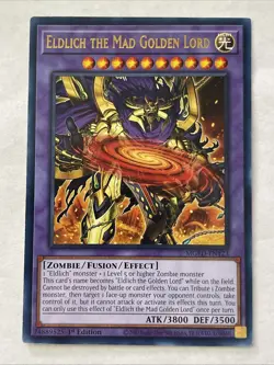 Yu-Gi-Oh Card: Eldlich the Mad Golden Lord MGED-EN123 Gold Rare 1st Edition! EX - Image 1