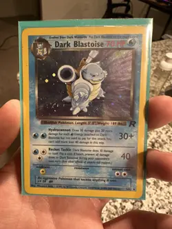 Pokemon Dark Blastoise Holo Rare TCG Card 3/82 LP/MP Condition with Swirl - Image 1