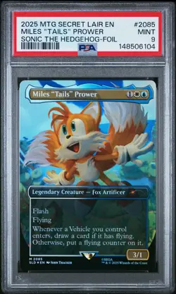 2025 MTG SECRET LAIR DROP SONIC: FRIENDS & FOES-FOIL MILES "TAILS" PROWER PSA 9 - Image 1