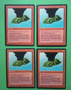 Magic the Gathering MTG FBB Legends Italian ACTIVE VOLCANO X 4 LP/EX C 1995! - Image 1
