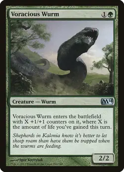 Core Set 2014 Voracious Wurm MTG Magic the Gathering NM - Image 1