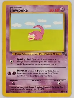 Fossil - Slowpoke 55/62 Pokemon Vintage WOTC English MP - Image 1