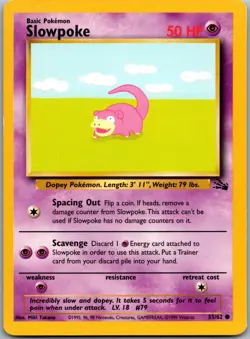 Slowpoke 55/62 Common Fossil Pokemon Near Mint - Image 1