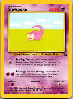 Slowpoke 55/62 Common Fossil Pokemon Lightly Played - Image 1
