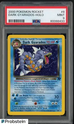 2000 Pokemon Rocket #8 Dark Gyarados Holo PSA 9 MINT - Image 1