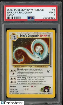 2000 Pokemon Gym Heroes #4 Erika's Dragonair Holo PSA 9 MINT - Image 1