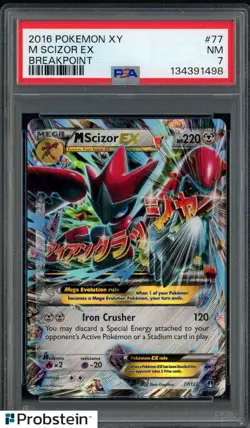 2016 Pokemon XY Breakpoint #77 M Scizor EX PSA 7 NM - Image 1