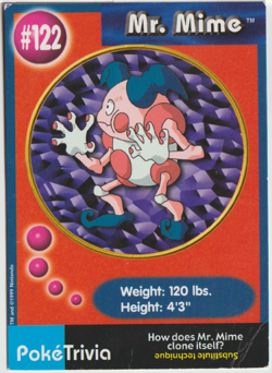 Mr. Mime #122 POKETRIVIA POKEMON THE FIRST MOVIE CARD BURGER KING ID229 - Image 1