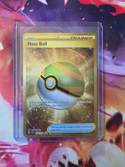 Pokemon Nest Ball 255/198 Hyper Rare Gold Scarlet & Violet Base Set - Image 1
