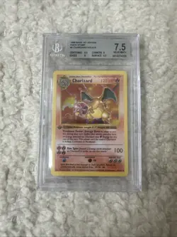 1999 Pokemon 1st Edition Charizard Base Set Holo #4 BGS 7.5 NM+ Thick Stamp WOTC - Image 3