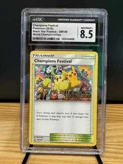 Pokemon Champions Festival Black Star Promo SM148 2018 World Championships CGC … - Image 1