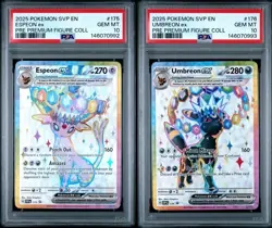 2025 POKEMON SVP EN-SV BLACK STAR PROMO 175 176 UMBREON ESPEON SEQUENTIAL PSA 10 - Image 1