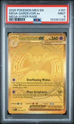 2025 POKEMON MEG EN-MEGA EVOLUTION MEGA HYPER RARE #187 MEGA GARDEVOIR EX PSA 9 - Image 1