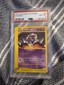 Pokemon Starmie Skyridge NON Holo Rare #30 PSA 8 - Image 1