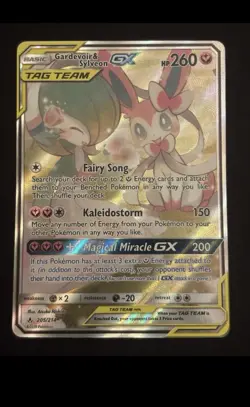 Pokemon Gardevoir & Sylveon GX TAG TEAM Full Art Ultra Rare 205/214 Unbroken Bo… - Image 1