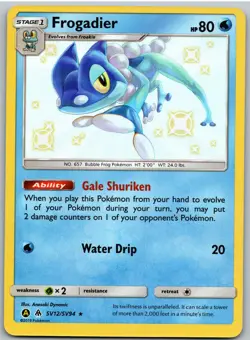 Frogadier SV12/SV94 Shiny Rare Hidden Fates Shiny Vault Pokemon NM - Image 1