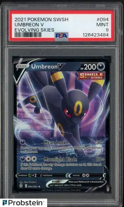 2021 Pokemon SWSH Evolving Skies #094 Umbreon V PSA 9 MINT - Image 1