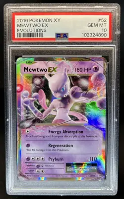 2016 Pokemon XY Evolutions Mewtwo Holo #52/108 PSA 10 GEM MINT - Image 1
