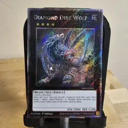 RA04-EN200 Diamond Dire Wolf Platinum Secret Rare 1st Ed YuGiOh - Image 1