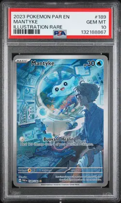 2023 POKEMON PAR EN-PARADOX RIFT ILLUSTRATION RARE #189 MANTYKE PSA 10 - Image 1