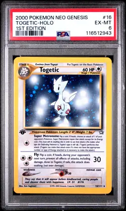 2000 POKEMON NEO GENESIS 1ST EDITION #16 TOGETIC-HOLO PSA 6 - Image 1
