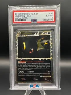 Umbreon 86/90 Undaunted Heartgold & Soulsilver 2010 Pokemon TCG PSA 6 - Image 1