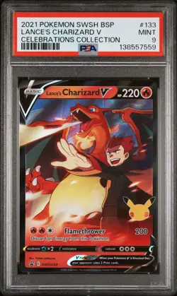 2021 Pokemon SWSH BSP Lance's Charizard V Celebrations Collection #133 PSA 9 - Image 1