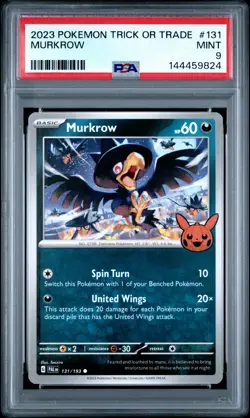 2023 POKEMON TRICK OR TRADE #131 MURKROW PSA 9 - Image 1