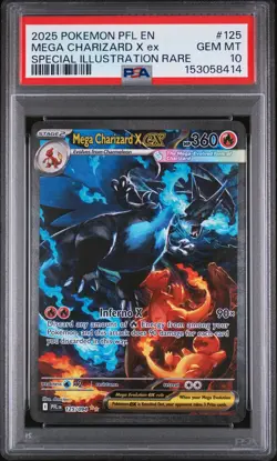 2025 POKEMON PHANTASMAL FLAMES SPECIAL ILLUSTRATION MEGA CHARIZARD X EX PSA 10 - Image 1