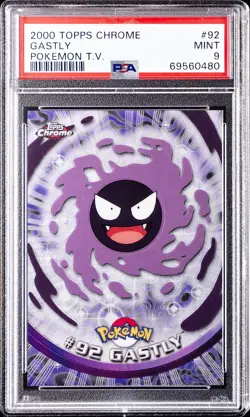 2000 TOPPS CHROME POKEMON T.V. #92 GASTLY PSA 9 - Image 1