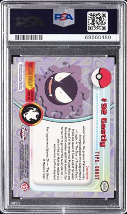 2000 TOPPS CHROME POKEMON T.V. #92 GASTLY PSA 9 - Image 2