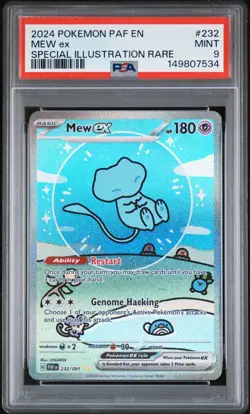 2024 POKEMON PAF EN-PALDEAN FATES SPECIAL ILLUSTRATION RARE #232 MEW EX PSA 9 - Image 1