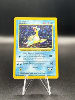Wizards of the Coast Pokemon Lapras Fossil Holo Rare 10/62 1999 80 HP English - Image 1