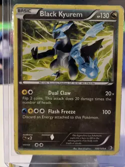 Pokemon TCG Black Kyurem Boundaries Crossed 100/149 Cracked Ice Holo HP - Image 2