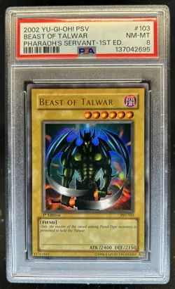 2002 Yu-Gi-Oh Pharaoh's Servant 1st Edition Beast of Talwar #PSV-103 PSA 8 - Image 1