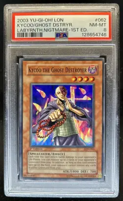 2003 Yu-Gi-Oh Labyrinth of Nightmare 1st Kycoo the Ghost Destroyer LON-062 PSA 8 - Image 1