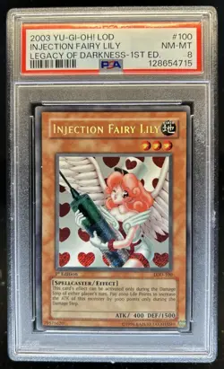 2003 Yu-Gi-Oh Legacy of Darkness 1st Injection Fairy Lily #LOD-100 PSA 8 - Image 1
