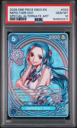 2026 ONE PIECE EXTRA BOOSTER ONE PIECE HEROINES EDITION NEFELTARI VIVI PSA 10 - Image 1