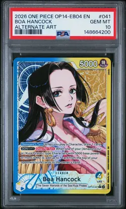 2026 ONE PIECE OP14-EB04-THE AZURE SEA'S SEVEN ALTERNATE ART BOA HANCOCK PSA 10 - Image 1
