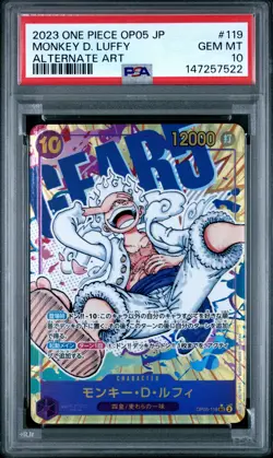 2023 ONE PIECE JAPANESE OP05-AWAKENING OF THE NEW ERA MONKEY D. LUFFY PSA 10 - Image 1