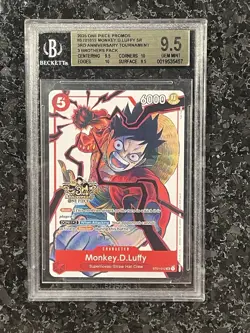 One Piece Monkey D Luffy ST01-012 3rd Anniversary Tournament BGS 9.5 - Image 1