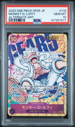 2023 ONE PIECE JAPANESE OP05-AWAKENING OF THE NEW ERA MONKEY D. LUFFY PSA 10 - Image 1