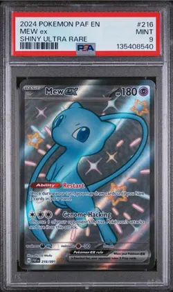 Mew EX Shiny Ultra Rare Holo Card 2024 Paldean Fates 216/091 Psa 9 - Image 1