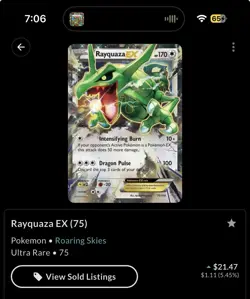 Pokemon Rayquaza EX 75/108 Roaring Skies Ultra Rare Holo Card - Image 3
